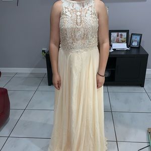 Beige evening gown